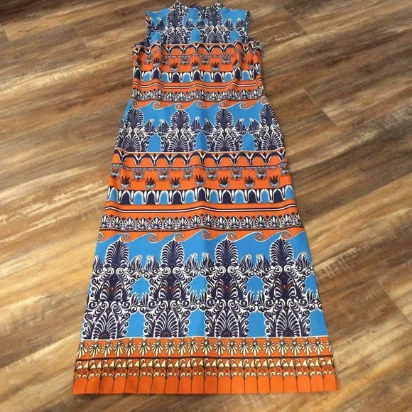 SOLD  70s Best Print goddess Column maxi dress - Picture 8 of 9